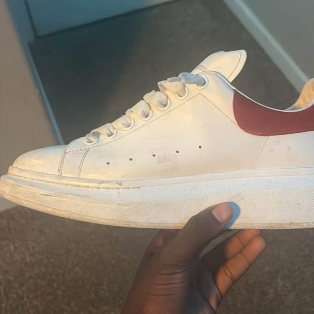Alexander McQueen White and Red Sneakers Minimalist Design